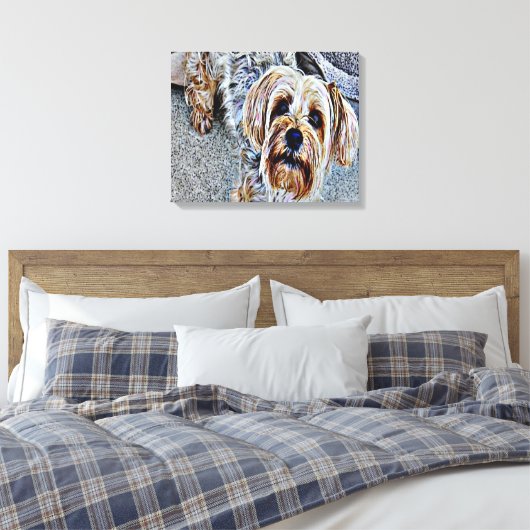 Yorkshire Terrier Canvas Afdruk (Insitu (Slaapkamer))