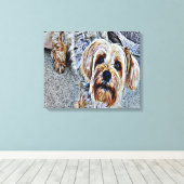 Yorkshire Terrier Canvas Afdruk (Insitu (Houten vloer))