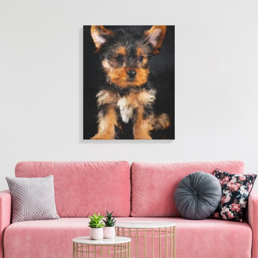 Yorkshire Terrier Canvas Afdruk (Insitu (Woonkamer))