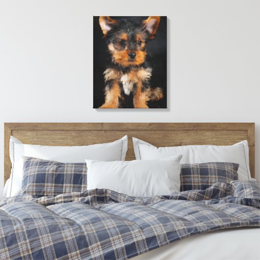 Yorkshire Terrier Canvas Afdruk (Insitu (Slaapkamer))