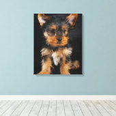 Yorkshire Terrier Canvas Afdruk (Insitu (Houten vloer))