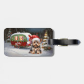 Yorkshire Terrier Caravan Kerstavontuur Bagagelabel (Achterkant horizontaal)