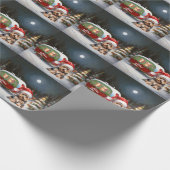Yorkshire Terrier Caravan Kerstavontuur Cadeaupapier (Hoek)