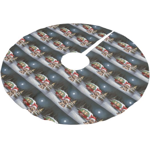 Yorkshire Terrier Caravan Kerstavontuur Kerstboom Rok (Gekanteld)