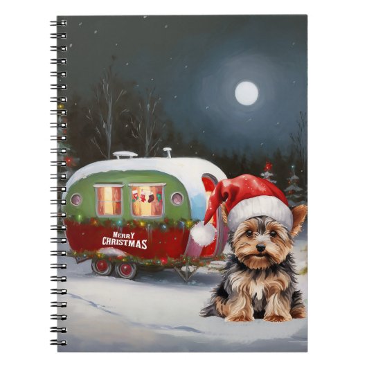 Yorkshire Terrier Caravan Kerstavontuur Notitieboek (Voorkant)