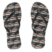 Yorkshire Terrier Caravan Kerstavontuur Teenslippers (Voetbed)