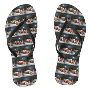 Yorkshire Terrier Caravan Kerstavontuur Teenslippers
