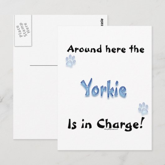 Yorkshire Terrier Charge Briefkaart (Voorkant / Achterkant)