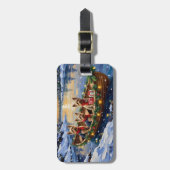 Yorkshire Terrier Christmas Boat Holiday Bagagelabel (Voorkant verticaal)