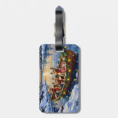 Yorkshire Terrier Christmas Boat Holiday Bagagelabel (Achterkant verticaal)