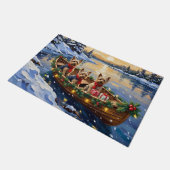 Yorkshire Terrier Christmas Boat Holiday Deurmat (Schuin)