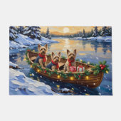 Yorkshire Terrier Christmas Boat Holiday Deurmat (Voorkant)