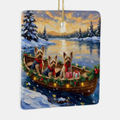 Yorkshire Terrier Christmas Boat Holiday Keramisch Ornament (Rechts)
