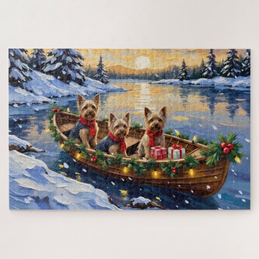 Yorkshire Terrier Christmas Boat Holiday Legpuzzel (Horizontaal)