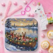 Yorkshire Terrier Christmas Boat Holiday Papieren Bordje (Feest)