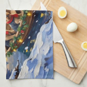 Yorkshire Terrier Christmas Boat Holiday Theedoek (Quarter Fold)