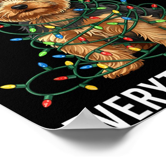 Yorkshire Terrier Christmas I'm Fine Everything Is Poster (Hoek)