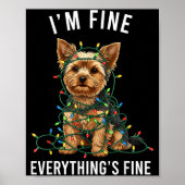 Yorkshire Terrier Christmas I'm Fine Everything Is Poster (Voorkant)