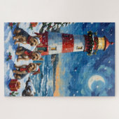 Yorkshire Terrier Christmas Lighthouse Holiday Legpuzzel (Horizontaal)