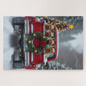 Yorkshire Terrier Christmas Red Truck Holiday Gift Legpuzzel (Horizontaal)