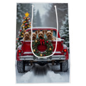 Yorkshire Terrier Christmas Red Truck Holiday Gift Medium Cadeauzakje (Achterkant)