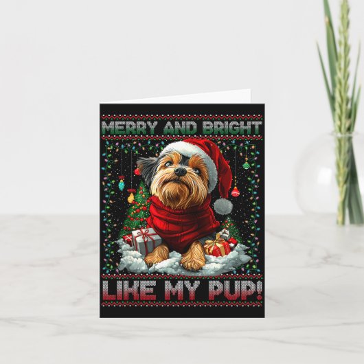 Yorkshire Terrier Christmas Tree Decorations Dog L Kaart (Voorkant)