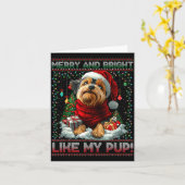 Yorkshire Terrier Christmas Tree Decorations Dog L Kaart (Gele Bloem)