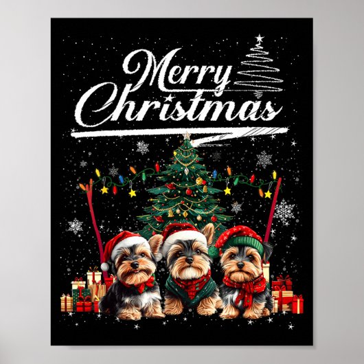 Yorkshire Terrier Christmas Tree Decorations Dog L Poster (Voorkant)