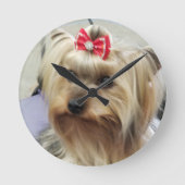 Yorkshire Terrier Clock Ronde Klok (Voorkant)