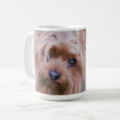 Yorkshire Terrier Closeup Coffee Mok (Voorkant links)
