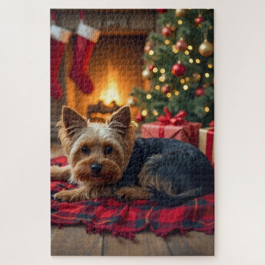 Yorkshire Terrier Cozy Christmas Evening Painting Legpuzzel (Verticaal)