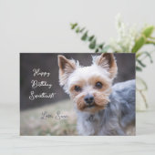 Yorkshire Terrier Custom Birthday Kaart (Staand voorkant)