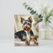 Yorkshire Terrier Cute Dog Briefkaart (Staand voorkant)