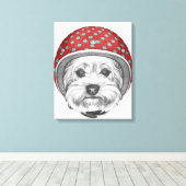 Yorkshire Terrier Dareduivel Canvas Afdruk (Insitu (Houten vloer))