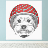 Yorkshire Terrier Dareduivel Canvas Afdruk (Insitu (Houten vloer))