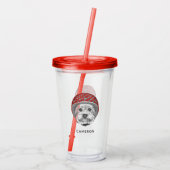 Yorkshire Terrier Dareduivel | Jouw namen toevoege Acryl Drinkbeker (Achterkant)