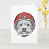 Yorkshire Terrier Dareduivel Kaart (Gele Bloem)