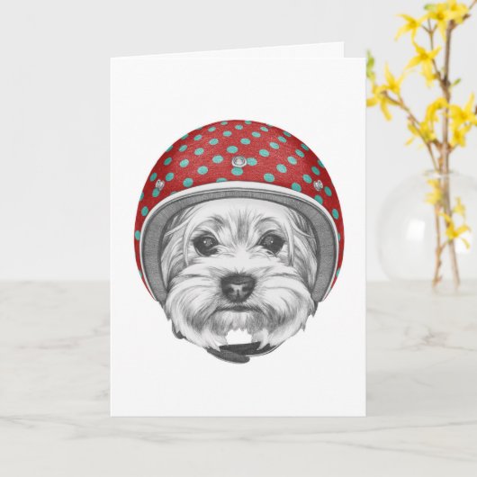 Yorkshire Terrier Dareduivel Kaart (Gele Bloem)