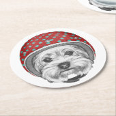Yorkshire Terrier Dareduivel Ronde Kartonnen Onderzetter (Gebogen)