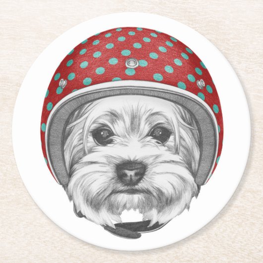 Yorkshire Terrier Dareduivel Ronde Kartonnen Onderzetter (Voorkant)