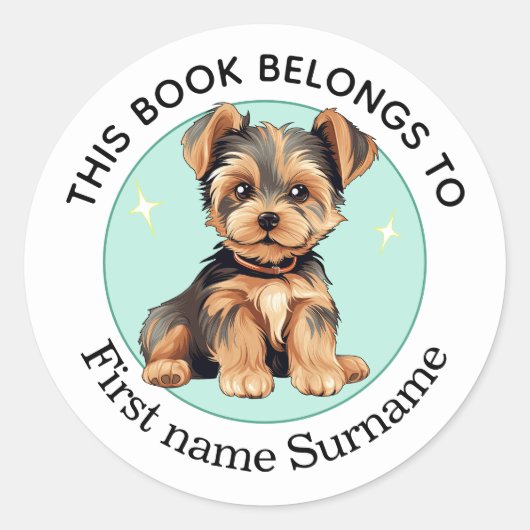 Yorkshire Terrier Dit boek behoort tot Custom Ronde Sticker (Voorkant)