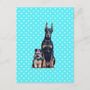 Yorkshire Terrier Doberman Blauwe stippen Briefkaart