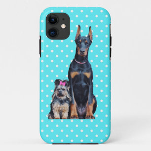 Yorkshire Terrier Doberman Blauwe stippen iPhone 11 Hoesje