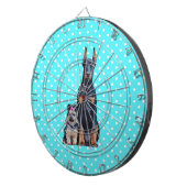 Yorkshire Terrier Doberman Blauwe stippen Dartbord (Voorkant Rechts)