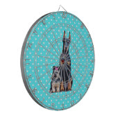 Yorkshire Terrier Doberman Blauwe stippen Dartbord (Voorkant Links)