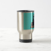 Yorkshire Terrier Doberman Blauwe stippen Reisbeker (Center)