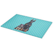 Yorkshire Terrier Doberman Blauwe stippen Snijplank (Hoek)