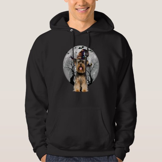 Yorkshire Terrier Dog And Moon Halloween Costume D Hoodie (Voorkant)