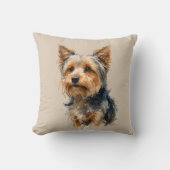 Yorkshire Terrier Dog Art Cushion Kussen (Voorkant)