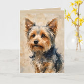 Yorkshire Terrier Dog Art  Kaart (Gele Bloem)